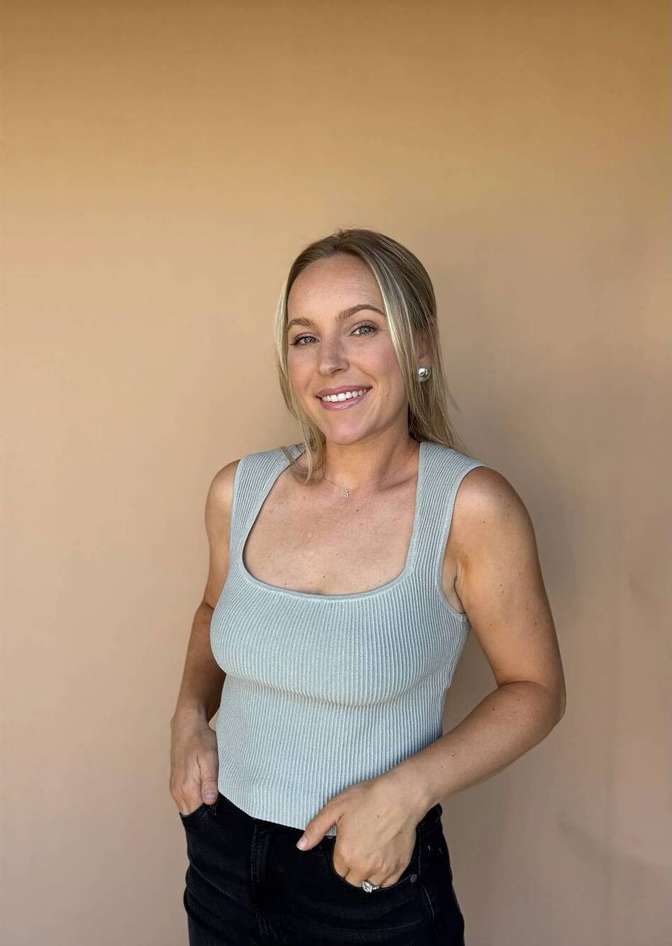 NEW PROMESA palmer top in silver grey